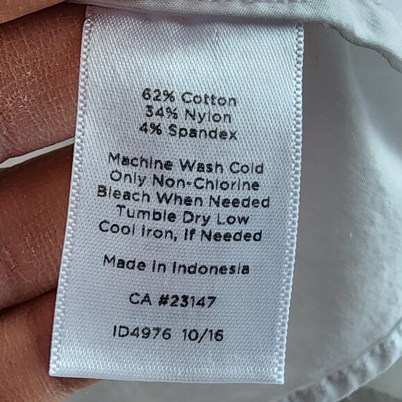 Talbots Crisp White Cotton Blend Button Down Shirt Size 16 - Picture 9 of 15